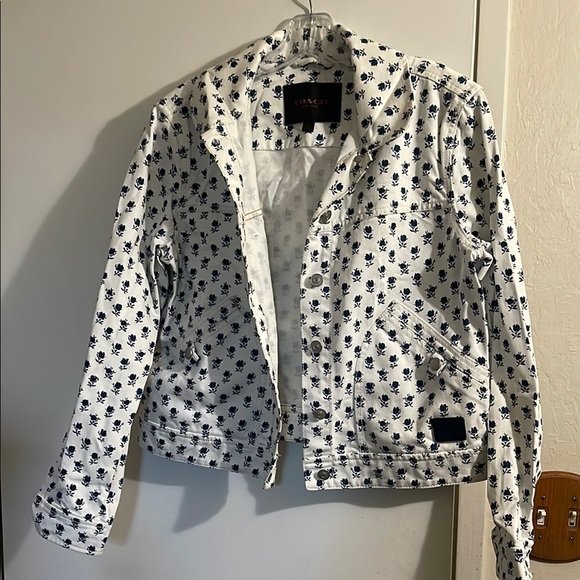 Coach Jackets & Blazers - COACH Women's White and Blue Jacket